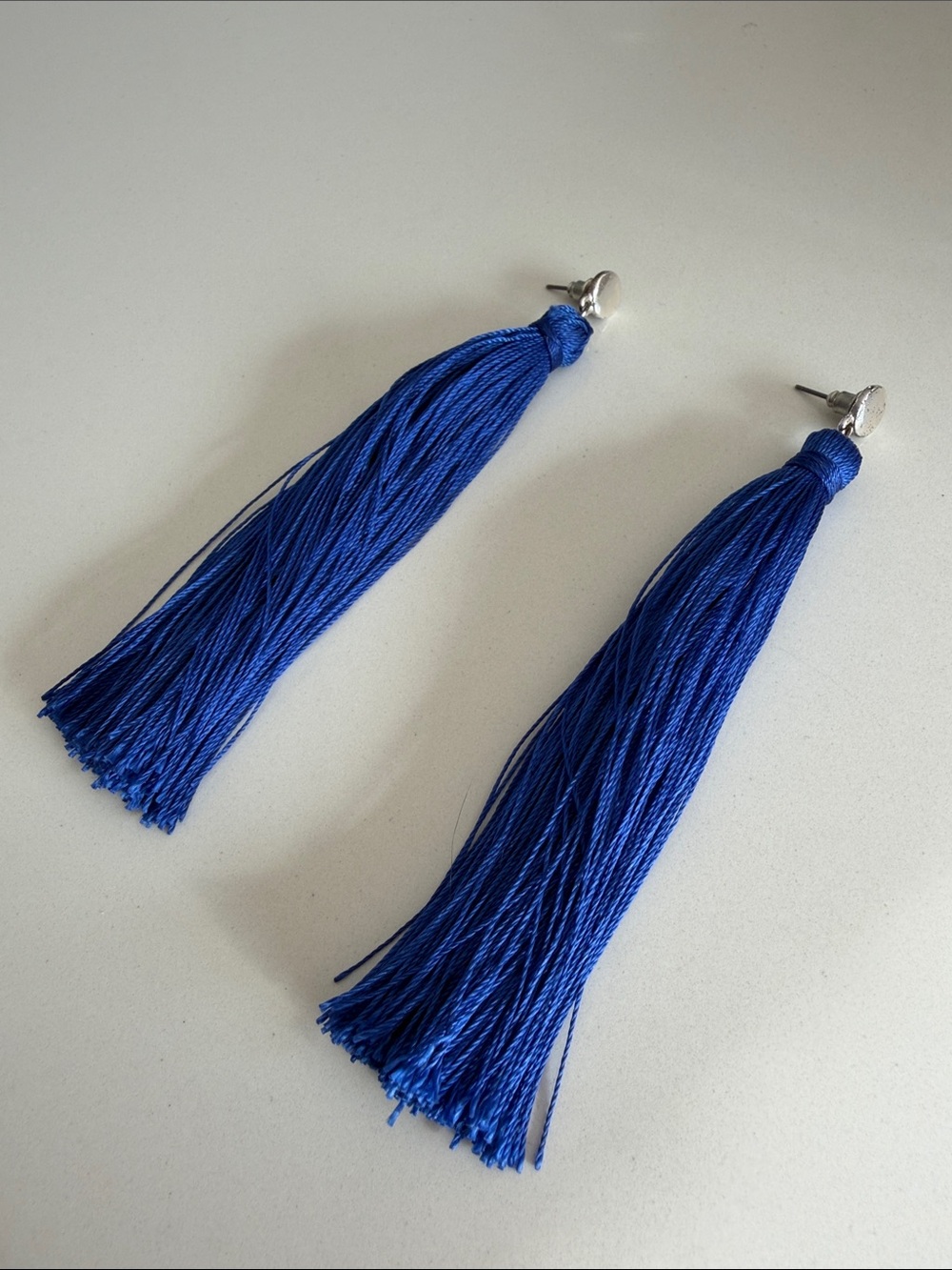 Blue Tassel Drop Earrings - Fashion Jewelry